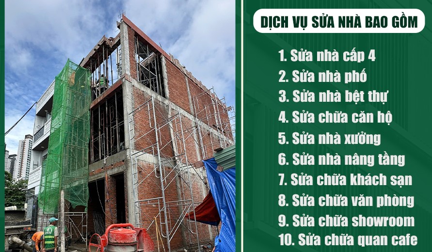 BÁO GIÁ SỬA NHÀ TRỌN GÓI 2025 TẠI TPHCM